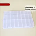 Transparente Kunststoff-Aufbewahrungsbox mit 24 verstellbaren Fächern für Schmuck und Werkzeug - 24 Verstellbare Fächer (19.5*13*3.6cm)