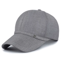 Dark grey cotton baseball cap with twill texture and side metal shield logo detail - Adjustable / Light Gray