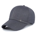 Classic charcoal grey cotton baseball cap with curved brim and small metal shield logo - Adjustable / Dark Gray