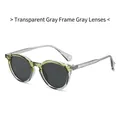 Retro transparent grey round frame glasses with grey lenses and blue light blocking - Transparent Grey Frame Grey Lens