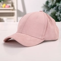 Elegante rosafarbene Wildleder-Baseballkappe mit gebogener Krempe für Sonnenschutz - Altrosa