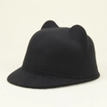 Sombrero ecuestre de fieltro negro para niños con orejas de gato y estilo diablo - Niños(52cm) / Negro