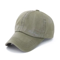 Minimalist olive green cotton baseball cap with Dowl Casual side embroidery detail - Washed Army Green