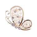 Elegant gold butterfly brooch featuring white pearls and sparkling crystal accents - xz4024 Pearl Butterfly