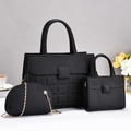 Ensemble de 3 sacs à main noirs pour femmes comprenant un grand sac et une bandoulière - Noir