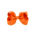 Vibrant orange grosgrain ribbon bow hair clip with a classic ribbed texture for girls - Orange