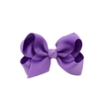 Classic purple grosgrain ribbon bow hair clip for children's fashion accessories - Purple