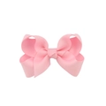 Charming pink grosgrain ribbon bow hair clip for girls with elegant fabric texture - Light Pink