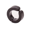 Minimalist black stainless steel clip-on hoop earring for non-pierced ears - Black