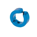Minimalist titanium steel clip-on hoop earring in vibrant metallic blue finish - Blue