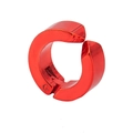 Polished bright red titanium steel ear cuff with non-piercing clip-on metal design - Red