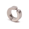 Minimalist silver titanium steel ear cuff with a hinge closure for non-pierced ears - Silver