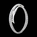 Silver alphabet brooch with sparkling clear zircon crystals on a deep black background - Letter O / Silver