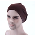 Close-up of a dark brown knit beanie showing tight texture and fit on a male mannequin head - Dark Coffee