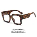 Chic tortoiseshell blue light blocking glasses with oversized square acetate frames - Tortoiseshell Frame Clear Lens (C5/HAWKSBILL)