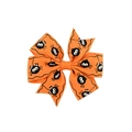 Halloween orange grosgrain ribbon hair bow with black spider pattern for kids - Orange Cartoon Spider