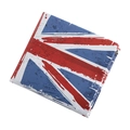Vintage-Geldbörse mit Union-Jack-Druck und distressed PU-Leder-Oberfläche für Herren - Britische Flagge Muster