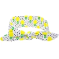 Elastic baby headband with a knotted rabbit ear design featuring a yellow pineapple print - Pineapple