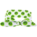 Elastic baby headband with white kiwi fruit pattern and rabbit ear knot design - Kiwi