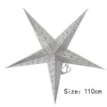 Lanterna a stella in carta argentata da 110cm con motivi celesti intagliati per Natale - 110cm / Argento