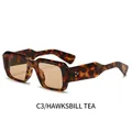 Fashionable square tortoiseshell sunglasses with brown lenses and golden star studs - Tortoise Frame Champagne Lens
