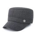 Berretto militare grigio scuro in lana con borchia a stella per l'inverno caldo - Regolabile / Grigio