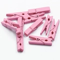 Set di 7 piccole mollette di legno rosa per decorazione foto e fai da te creativo casa - Rosa