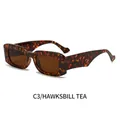 Classic rectangle tortoiseshell frame sunglasses with tea lenses for a vintage style - Tortoiseshell Frame Tea Lens