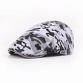 Classic camouflage cotton ivy cap in black and grey tones for outdoor casual wear - Adjustable / Off-White