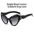Cat-Eye-Radbrille mit glänzend schwarzem Rahmen und grauen Verlaufsgläsern - Glänzender Schwarzer Rahmen Verlaufsgraue Gläser (C0.2)