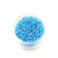 Single container of 2mm bright blue silver-lined glass seed beads for DIY jewelry making - Lake Blue