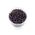 DIY jewelry 2mm purple silver-lined glass seed beads in a round storage box - Violet