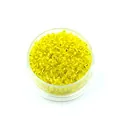 DIY jewelry 2mm yellow glass seed beads stored in a transparent round plastic box - Gold