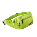Lightweight neon green oxford waist bag with multi-zipper pockets and adjustable strap - 17" / Fruit Green