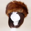 Bandeau d'hiver en fausse fourrure couleur renard roux avec texture épaisse pour femmes - Taille unique / Renard Roux
