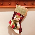 Hanging Christmas stocking featuring a 3D snowman doll and Merry Christmas patch - Large Faux Leather Snowman Stocking (SD-KC2001)