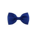 Classic dark blue grosgrain ribbon bow hair clip with textured fabric for kids - Dark Blue