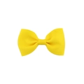 Bright yellow grosgrain ribbon bow hair clip for children featuring a ribbed texture finish - Single Item / Yellow