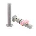 Vertical gray velvet jewelry display stand for bracelets and hair accessories on white background - Gray