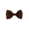 Solid dark brown grosgrain ribbon bow hair clip for children and babies accessory - Dark Brown