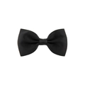Classic black grosgrain ribbon bow hair clip for toddlers with ribbed fabric texture - Black