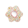 Floral cotton baby bib in a 360-degree rotating flower shape with pink trim detail - Pure Cotton - A Hundred Flowers Bloom
