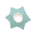 Star shaped baby bib in green and white stripes made of soft cotton with snap buttons - 100% Cotton - Green Stripes