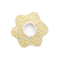 360-degree rotating petal baby bib with yellow and blue floral print and snap button - 100% Cotton - Yellow Floral Print