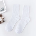 Classic white ribbed business socks for men in breathable cotton blend style - One Size / White