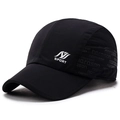 Black sport baseball cap with white wave pattern and sport lettering detail - Adjustable / Black
