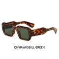 Classic tortoise shell square sunglasses with deep green lenses and gold rivet accents - Tortoiseshell Frame Dark Green Lenses