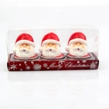 3-piece Santa Claus shaped candle set in red Merry Christmas decorative gift box - Santa Head (Set of 3)
