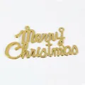 Targa appesa dorata Merry Christmas con trama a rilievo per decorazioni natalizie - 19.5cm / Oro