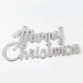 Decorazione natalizia Merry Christmas argento opaco con trama a rilievo per albero - 2.5cm / Argento